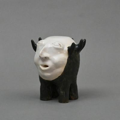 8. Creature Viii 4.5x5.5x5.5in White Stoneware